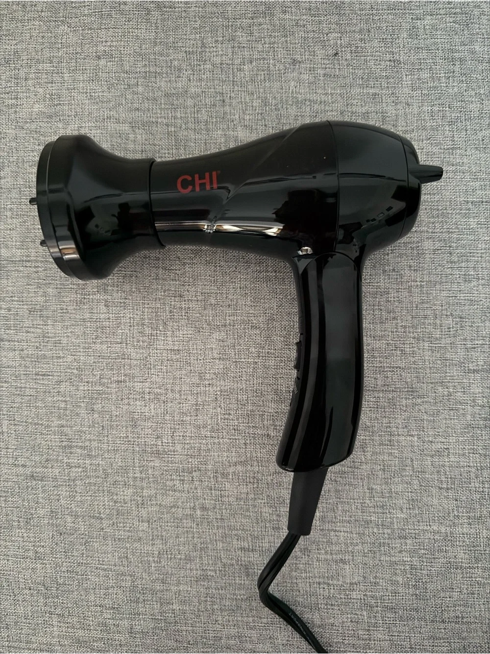 CHI Black Mini Travel Hair Dryer with Diffuser & Concentrator Attachments